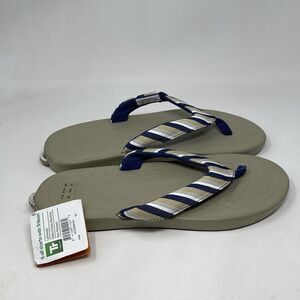 Soft Science The Waterfall Sandals Womens 9 Tan Blue Stripe Flip Flop Thong